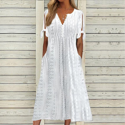【🏆Najlepiej sprzedające się produkty】【S-5XL】👗2025 Prosta i delikatna sukienka w jednolitym kolorze