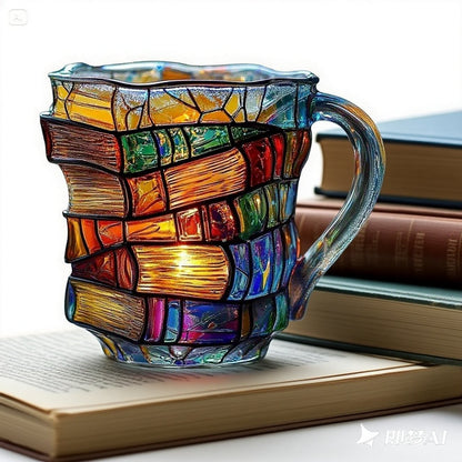 ☕【Časově omezená sleva】📚3D malovaný šálek na kávu ve tvaru knihy - 4038516