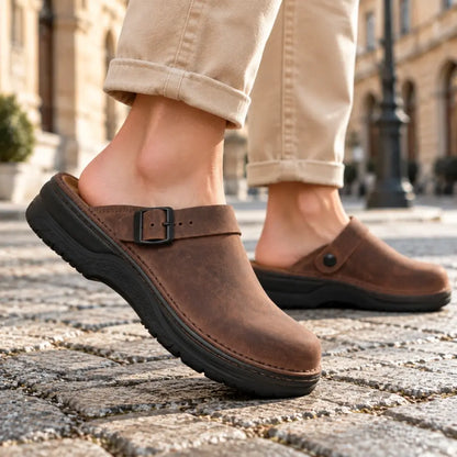 【38-48】 Unisex multifunkční ležérní pantofle z pravé kůže s měkkou podrážkou