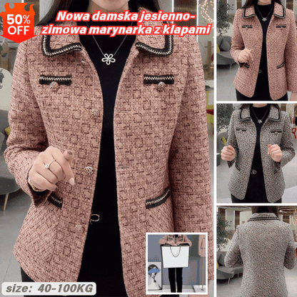 🔥💥【M-4XL】【40-100KG】💖Nowa damska jesienno-zimowa marynarka z klapami