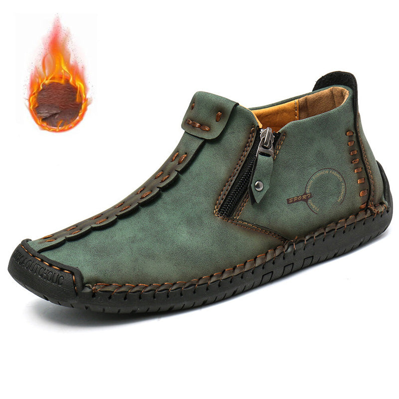 👞💥【38-48】Novost Zima 2025: Muške Martens čizme s podlogom od krzna i patentnim zatvaračem – Toplo, udobno i moderno za zimske dane