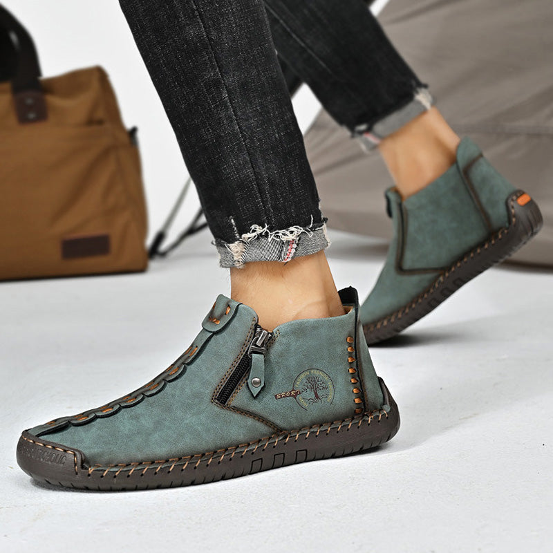 👞💥【38-48】Novost Zima 2025: Muške Martens čizme s podlogom od krzna i patentnim zatvaračem – Toplo, udobno i moderno za zimske dane