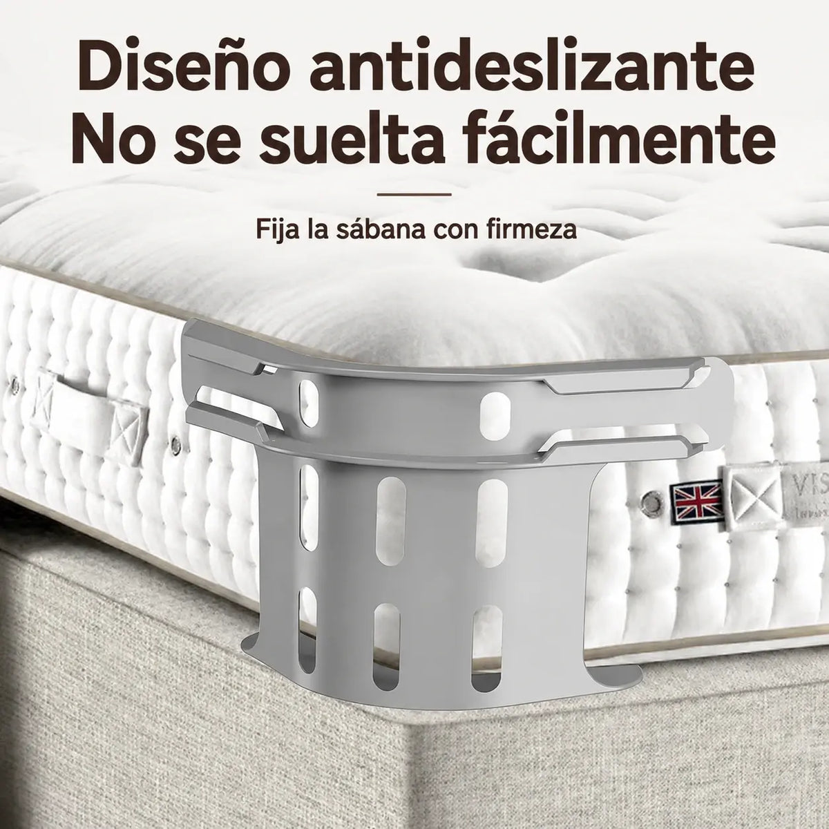 🛏️ Clips ocultos para las cuatro esquinas de la sábana – evitan que las sábanas se desplacen o resbalen, manteniéndolas lisas y bien sujetas.