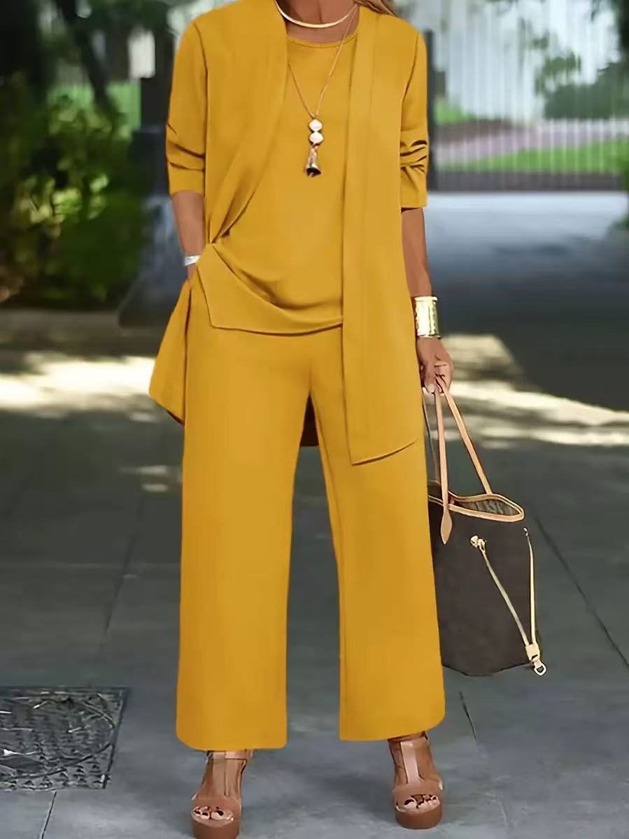 🧥【S-5XL】 Elegante conjunto de tres piezas para mujer con corte ancho 🍂
