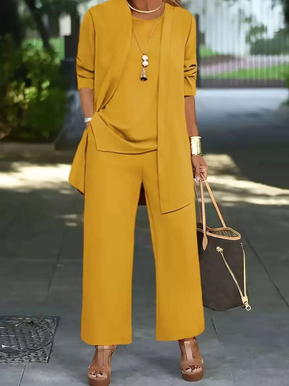 🧥【S-5XL】 Elegante conjunto de tres piezas para mujer con corte ancho 🍂