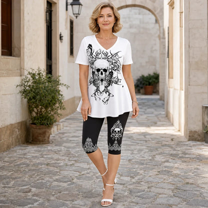 🦋【S-5XL】Conjunto casual de moda con estampado de mariposas degradadas.