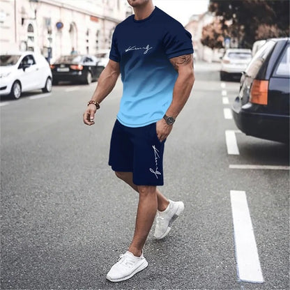 ✨【Pago contra entrega】Este nuevo chándal para hombre consta de una camiseta de manga corta y pantalones cortos. Es sencillo, elegante, cómodo y transpirable.