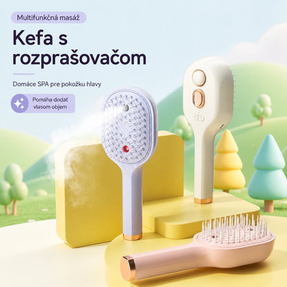 💖💨 Hrebeň s funkciou rozprašovania jedným tlačidlom, ktorý účinne pomáha predchádzať zamotávaniu vlasov.