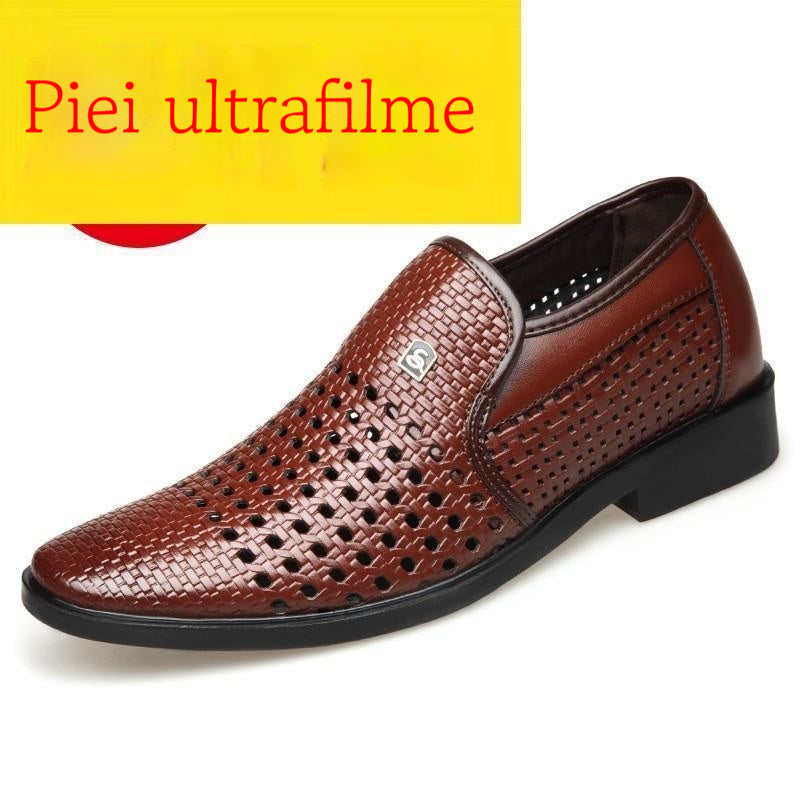 [38-44] Sandalias casuales transpirables de cuero genuino perforado para hombre, ideales para el verano, con suela suave y antideslizante.