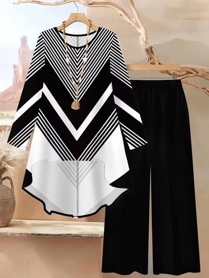 ⏳Vremenski ograničena ponuda⏰【50-120 kg】👚Žensko ležerno odijelo s točkicama, širokog kroja