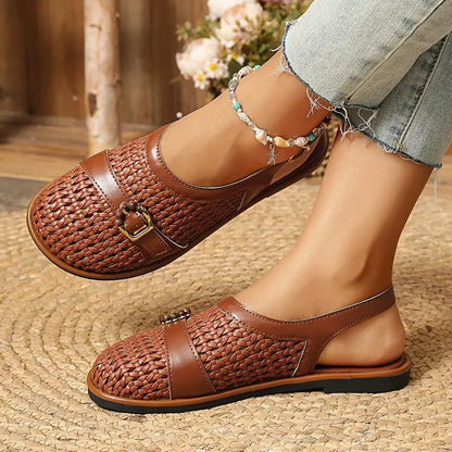 🛍️ ¡Comodidad y frescura! Sandalias bajas trenzadas con puntera cerrada y tira | 36-43