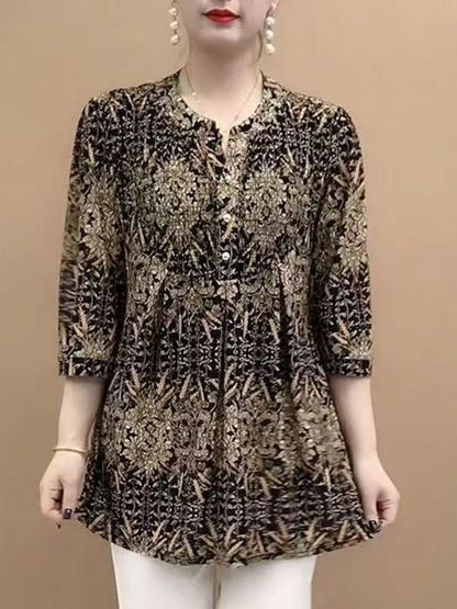 🔥【M-4XL】2025 Nowa letnia koszula, luźna elastyczna, zakrywająca brzuch, góra