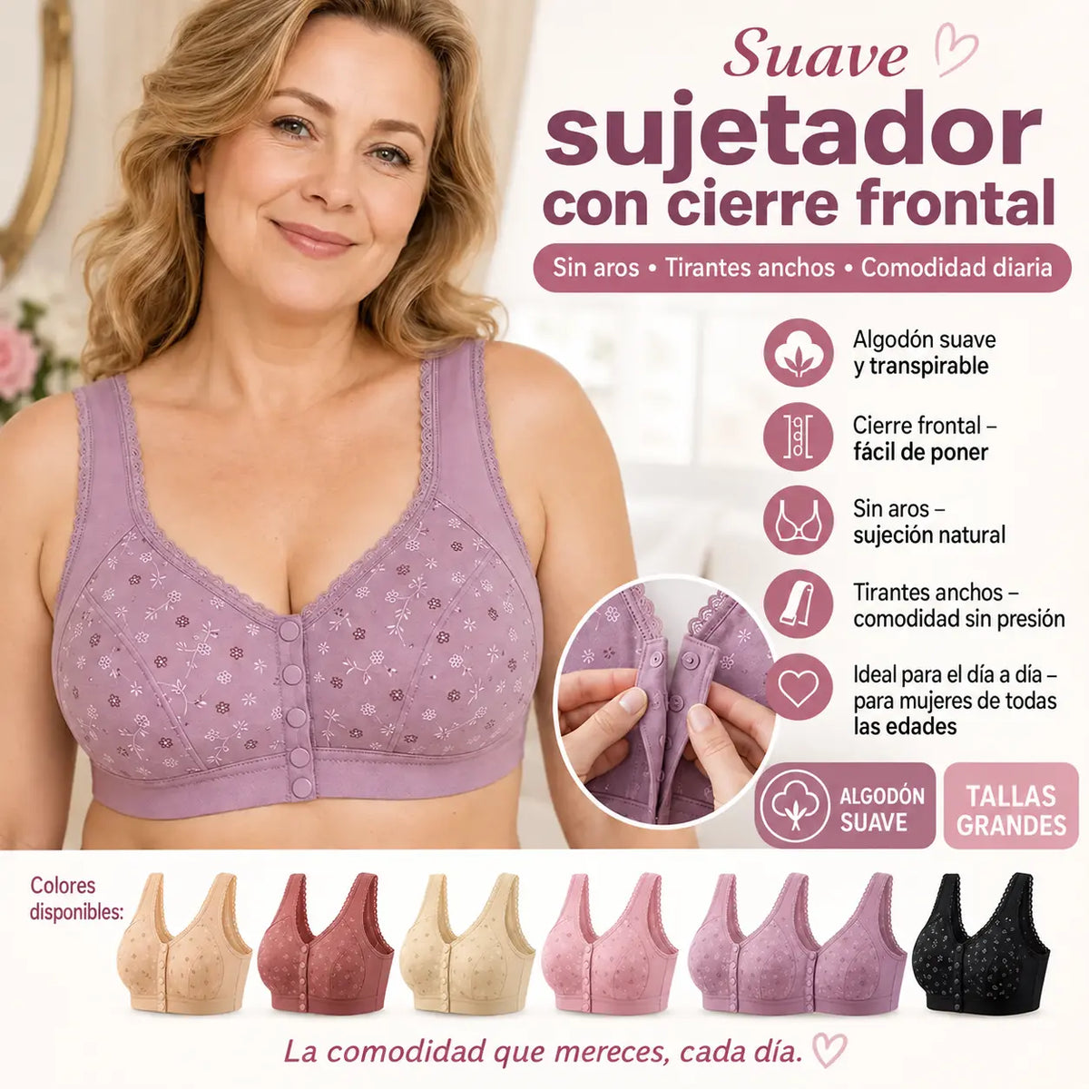 🔥[3 piezas — 49% de descuento, último día]🔥 Ropa interior fina, transpirable, sin aros ni costuras, tallas grandes