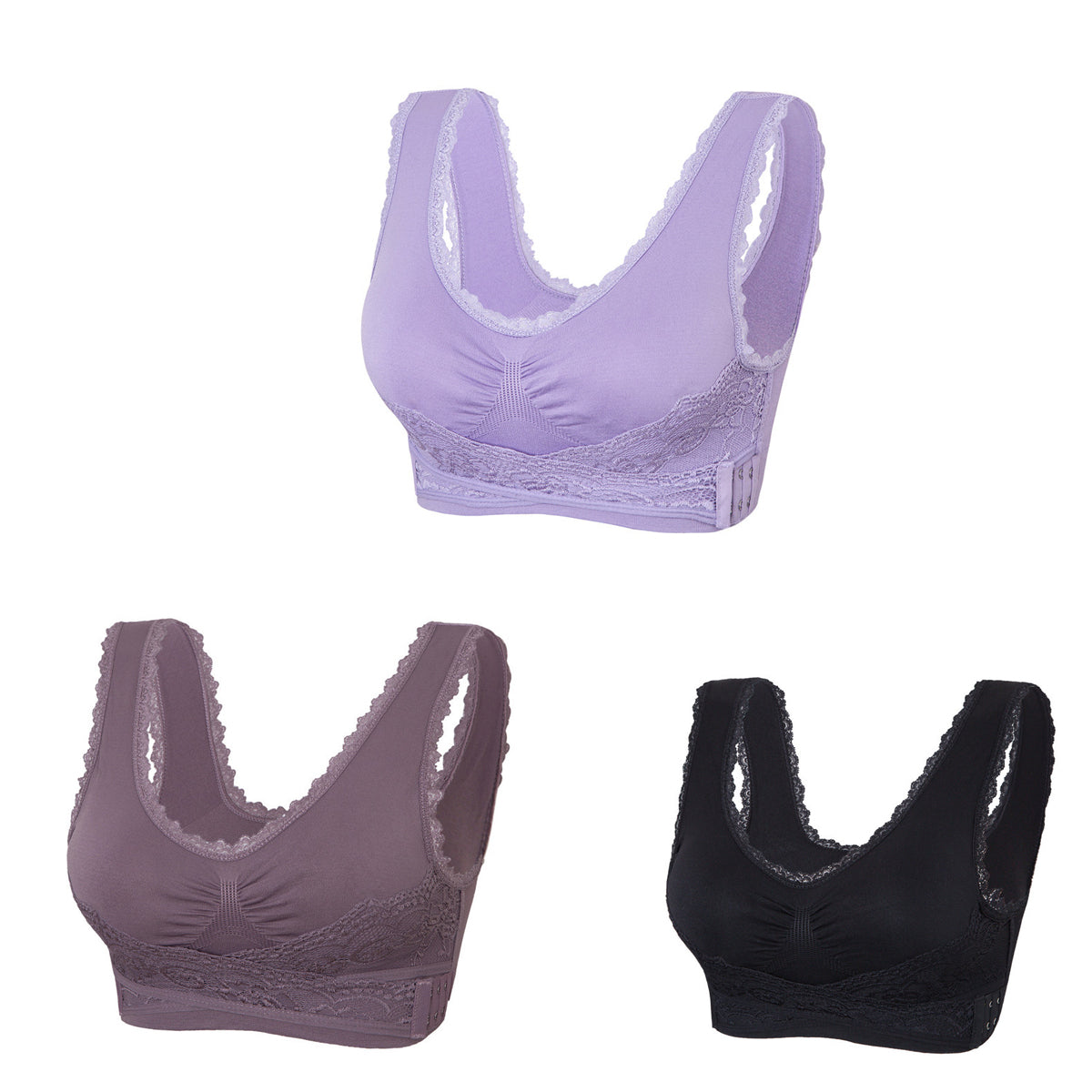 👙【49% ZNIŻKI】🔥Oferta specjalna (3/6 sztuk) wygodny koronkowy biustonosz z guzikami z przodu