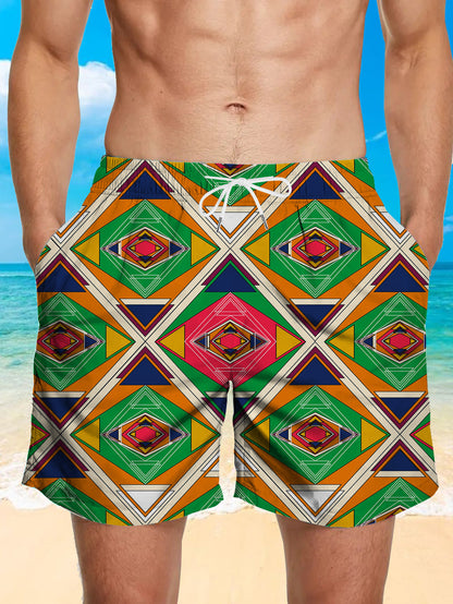 🔥🌴【S-6XL】Nove muške široke ležerne kratke hlače za plažu s geometrijskim printom/brzosušeće sportske hlače