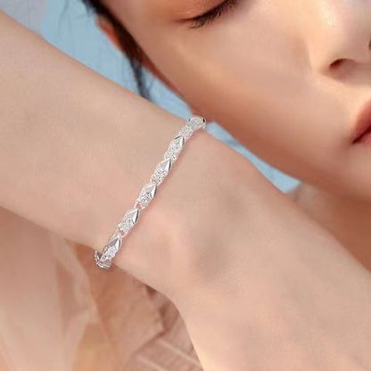 😀👉【Kup jeden, drugi gratis】💖🍀Damska bransoletka ze srebra próby 925 z motywem czterolistnej koniczyny, Love New Fashion