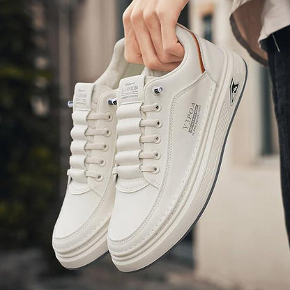 👟【39-44】2025 Męskie oddychające skórzane płaskie buty biznesowe