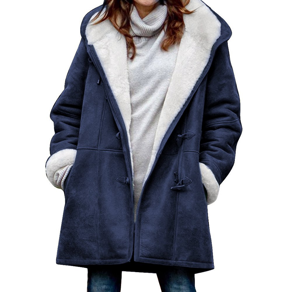 🥼🔥💖[S-5XL] 2026 moda i ciepło w jednym, Damska kurtka z kapturem, zamszowo-wełniana  _4121707