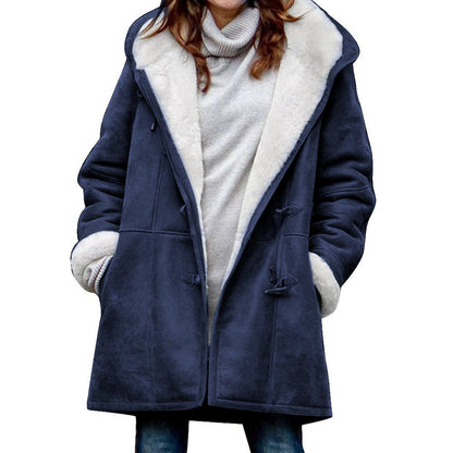 🥼🔥💖[S-5XL] 2026 moda i ciepło w jednym, Damska kurtka z kapturem, zamszowo-wełniana  _4121707