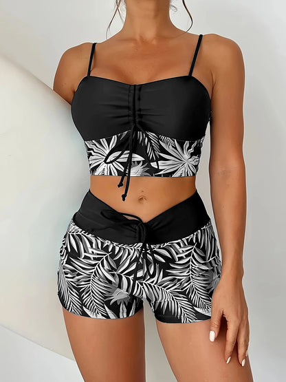 🏊‍👙【S-2XL】🌴 Costum de baie elegant, mărime mare, cu imprimeu