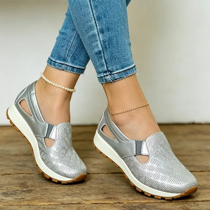 Sandale s platformom od prave kože, nove, 2026: moderan dizajn, ažurni uzorak, mekani potplat od 5 cm, udobne i svestrane (veličine 36-43) ✨👠