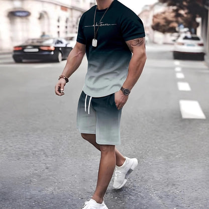 👔👖[Camiseta de manga corta + pantalones cortos 🔥] [40-100 kg] Chándal casual de verano para hombre, tallas grandes ✅️ Pago contra entrega
