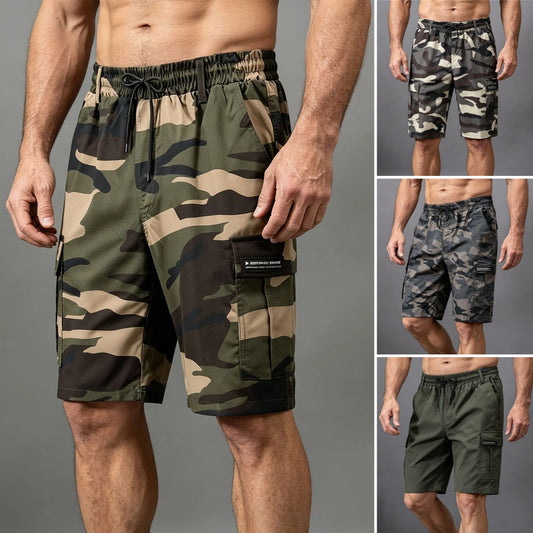 ⏳ 50% POPUSTA 👖【M-4XL】Muške ležerne, široke, maskirne, atletske kratke hlače za plažu, plus size, s elastičnom vezicom u struku.
