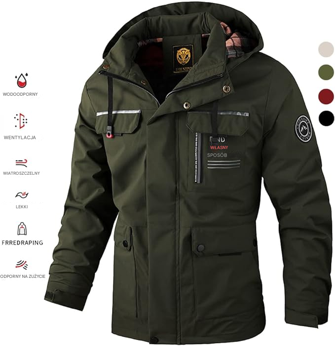 🔥🔥【M-6XL】Jesień i zima męska gruba ciepła wiatroszczelna i wodoodporna kurtka