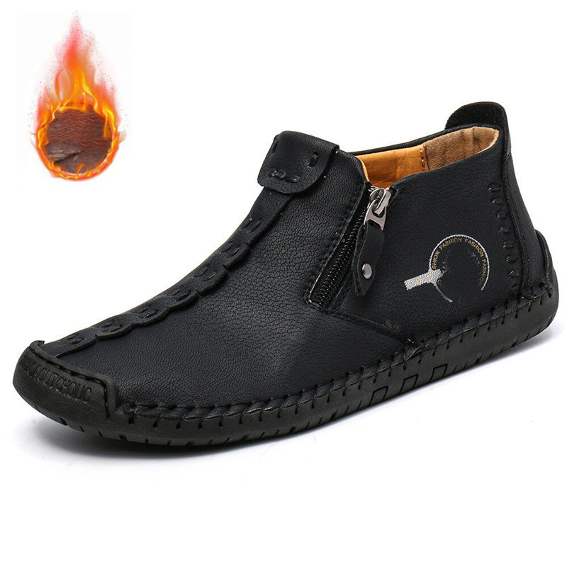 👞💥【38-48】Novost Zima 2025: Muške Martens čizme s podlogom od krzna i patentnim zatvaračem – Toplo, udobno i moderno za zimske dane