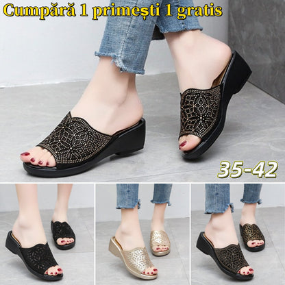 【Reducere pe timp limitat】👡【35-42】Papuci papuci antiderapanti confortabili de vara pentru femei. Se potrivește piciorului elegant și confortabil.