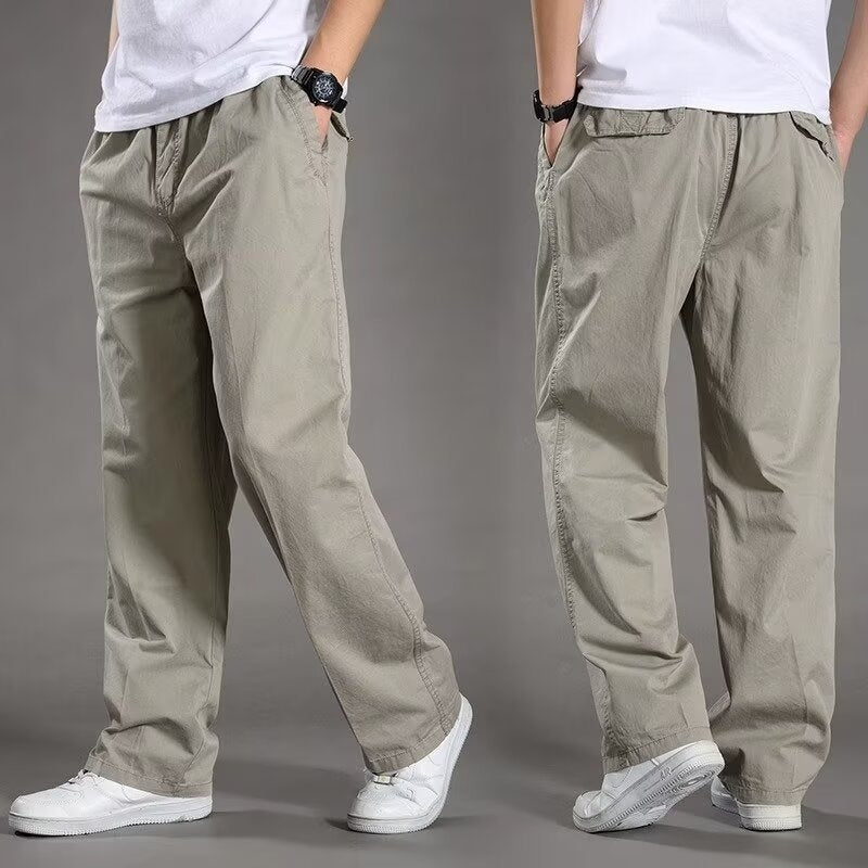 😎👖【Posebna ponuda🔥】Muške ležerne cargo hlače većih veličina - široke i udobne