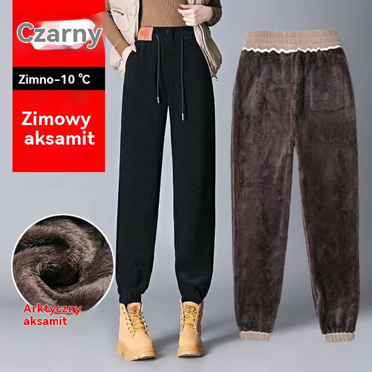 🔥👖【S-3XL】Luźne spodnie codzienne z mankietami i bardzo grubym polarem o gramaturze 700 g