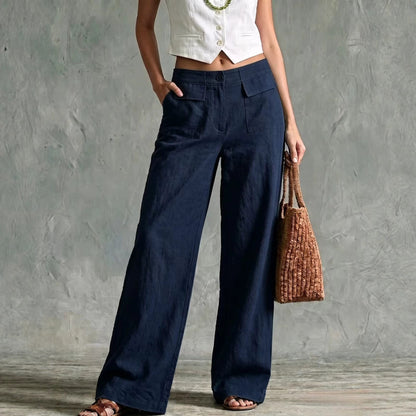 【S-3XL】Pantalones holgados de algodón y lino para mujer, estilo casual 👖✨