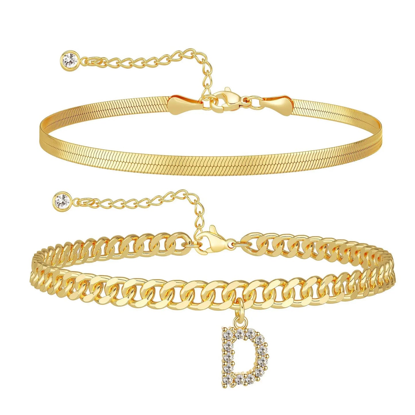 📿✨ Collar con inicial: ¡resistente al agua, hipoalergénico, regalo perfecto