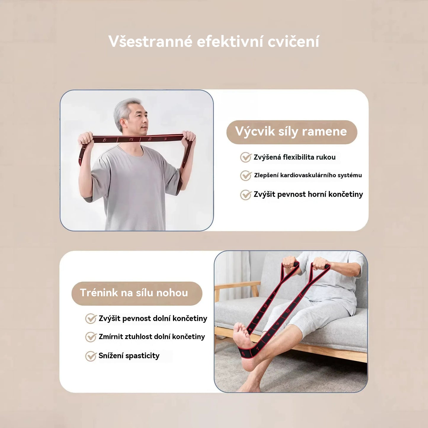 🦵🔥【Kupte 1 a získejte 1 zdarma】🔥Odporová guma pro budování svalů, protahování nohou a elastická guma pro osoby středního a staršího věku.