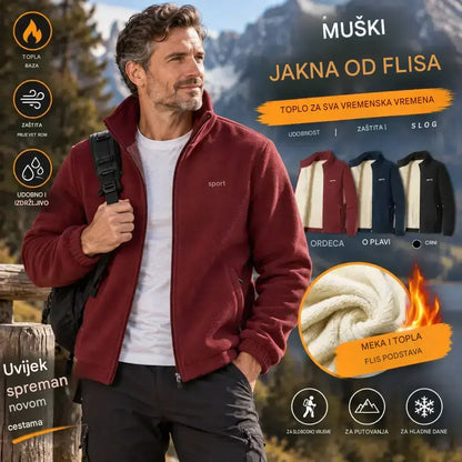 Nova muška jesensko/zimska jakna od debele ovčje kože - topla, udobna i otporna na vjetar, zimski neophodan komad-2