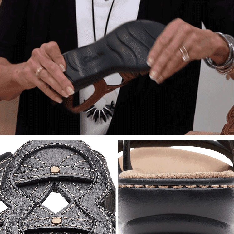 😍【Rabat ograniczony czasowo】【35-43】Miękkie i wygodne skórzane sandały damskie 4038084
