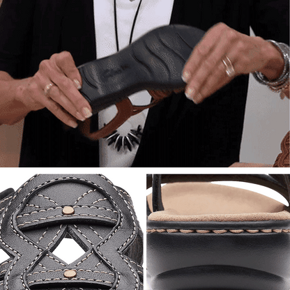 😍【Rabat ograniczony czasowo】【35-43】Miękkie i wygodne skórzane sandały damskie 4038084