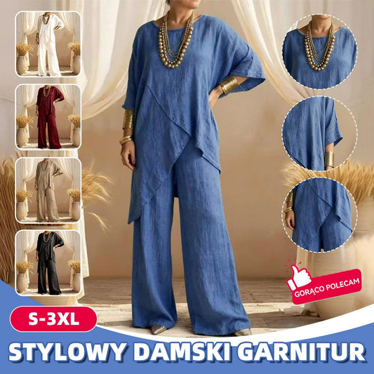 ❤️ 50% popusta 💥 Nova proljetna bluza od pamuka i lana s kratkim rukavima i okruglim izrezom + ravne ležerne hlače ✅️ Plaćanje pouzećem