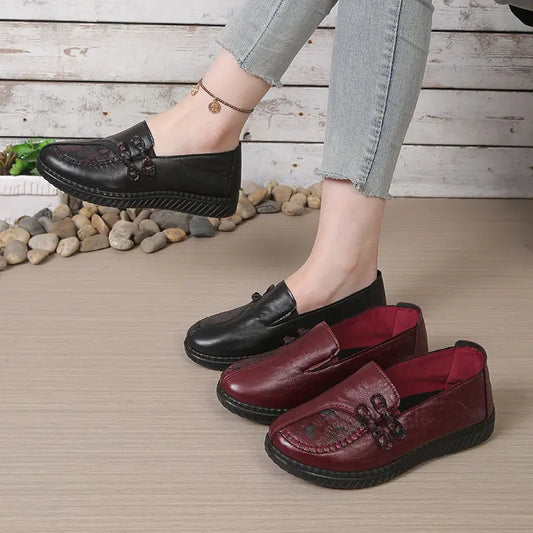 【35-42】Zapatos de mujer fabricados en piel auténtica, antideslizantes, impermeables y con una suela suave y cómoda.