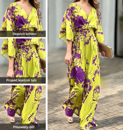 🔥【S-3XL】🥰2025 Nowa moda druk wysoka talia szeroka jumpsuit