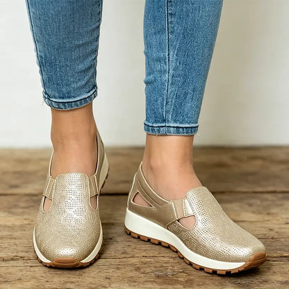 Sandale s platformom od prave kože, nove, 2026: moderan dizajn, ažurni uzorak, mekani potplat od 5 cm, udobne i svestrane (veličine 36-43) ✨👠