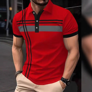 【🔥Oferta especial】👕‍♂️ Polo elegante para hombre con solapa - Rayas refinadas, diseño moderno