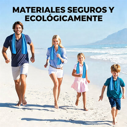 🎁 Compra 1 y llévate 1 gratis: 2 unidades por 29€ 🧊 Toalla refrescante instantánea con estuche de silicona de regalo – frío al instante, reutilizable y lista para cualquier aventura ✨