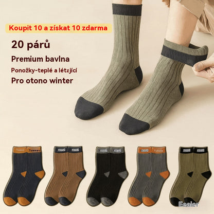 ❤️【1 sada za 10 páry】💥🧦Pánské hřejivé a zápach odpuzující ponožky - odvádějí pot a jsou prodyšné, udržují nohy v suchu a pohodlí