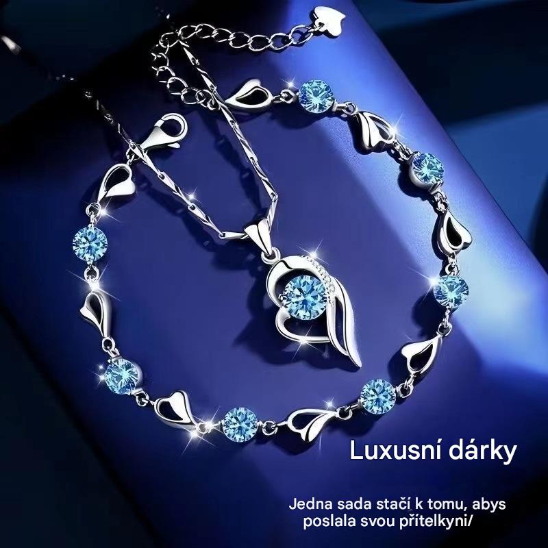 ✨✨【Kupte 1 a dostanete 1 zdarma】💎 Sada náramků ze stříbra Heart of the Ocean 925 + náhrdelník
