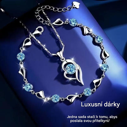 ✨✨【Kupte 1 a dostanete 1 zdarma】💎 Sada náramků ze stříbra Heart of the Ocean 925 + náhrdelník