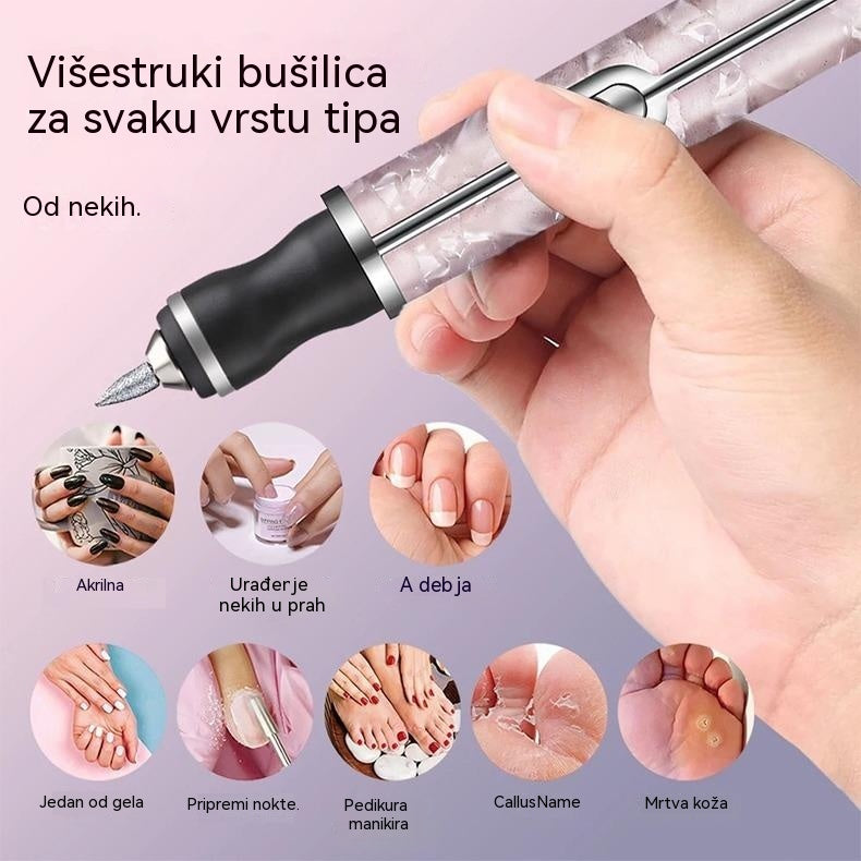 💅👍Prijenosna električna turpija za nokte u obliku olovke, idealna za svakodnevnu njegu noktiju i uklanjanje zanoktica.