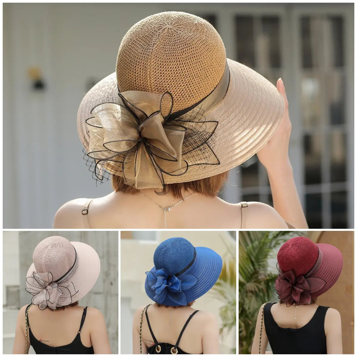 👒Nuevo sombrero de playa elegante y a la moda para mujer con protección solar.