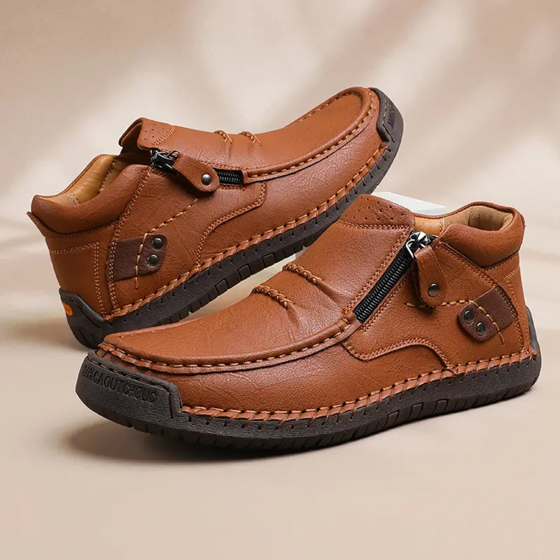 【38-48】Mocasines de conducción para hombre hechos a mano en piel – Puntera ancha, soporte para el arco